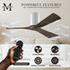 Atlas Irene-3H 52 inch Gloss White with Walnut Tone Blades Flush Mount Paddle Fan